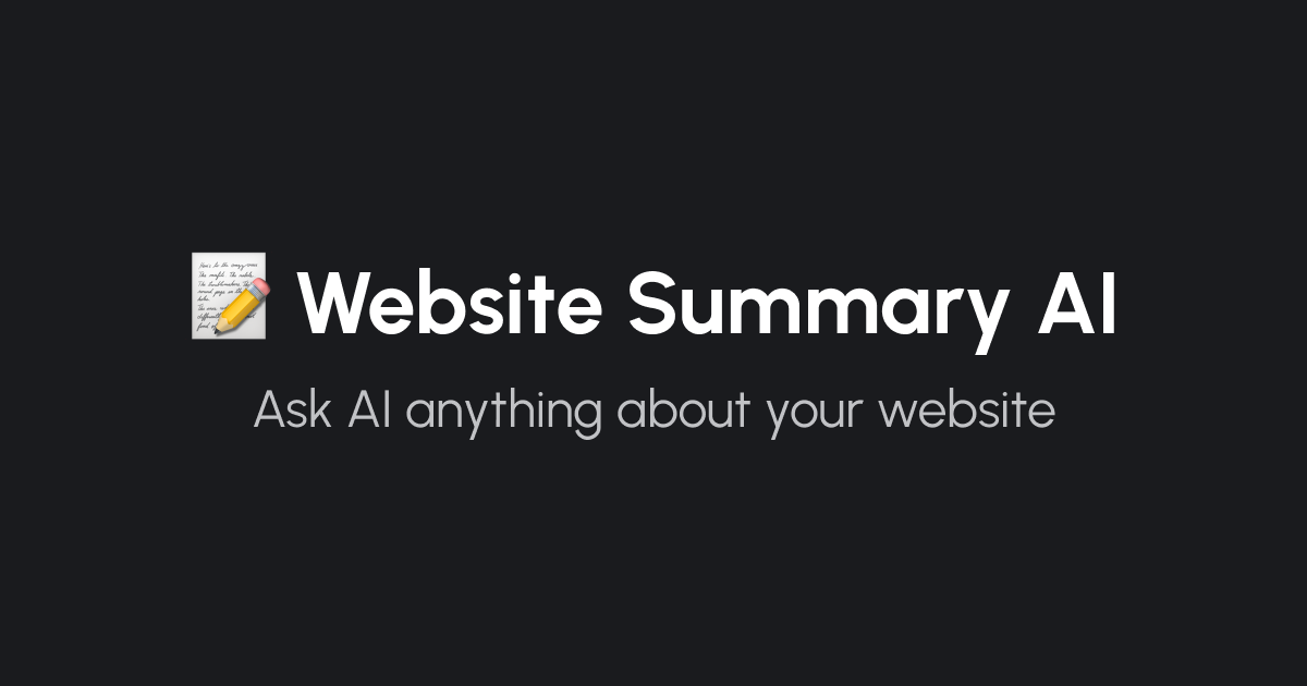 Website Summary AI | Ask AI anything about your website